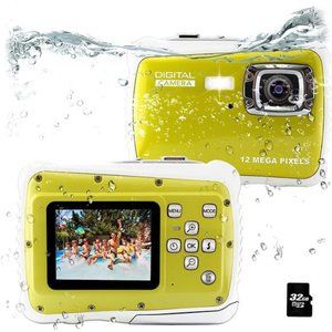 10FT Waterproof Digital Camera for Kids 12MP Underwater Camera with 32G SD Card